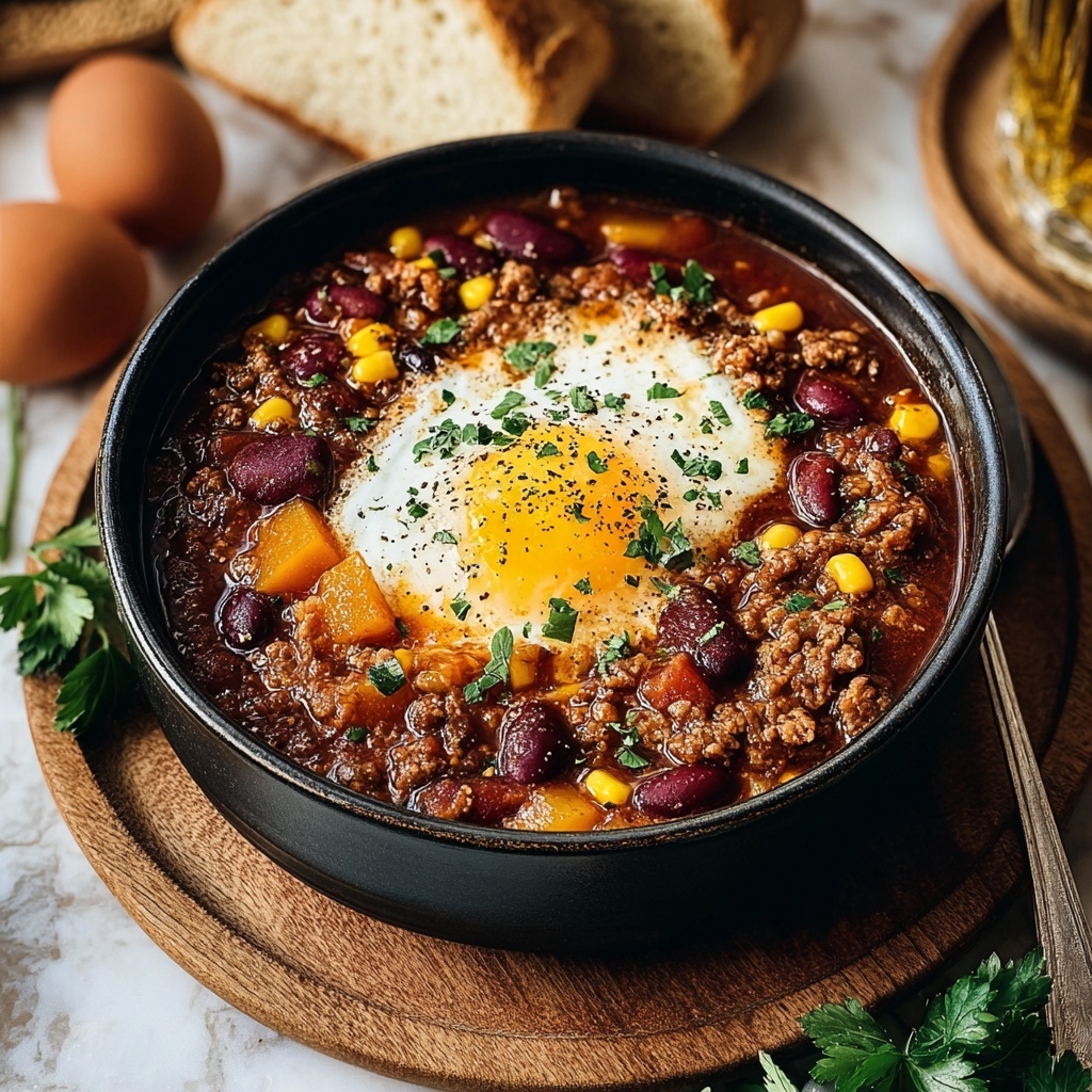 Breakfast Chili and Eggs Recipe - Recipe Image