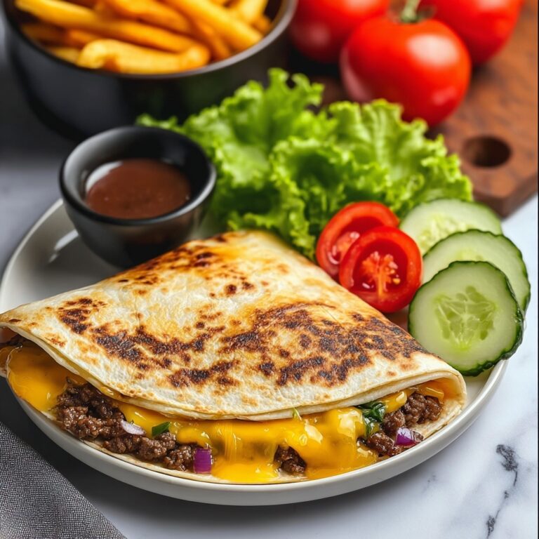 Cheeseburger Quesadilla with Homemade Burger Sauce Recipe