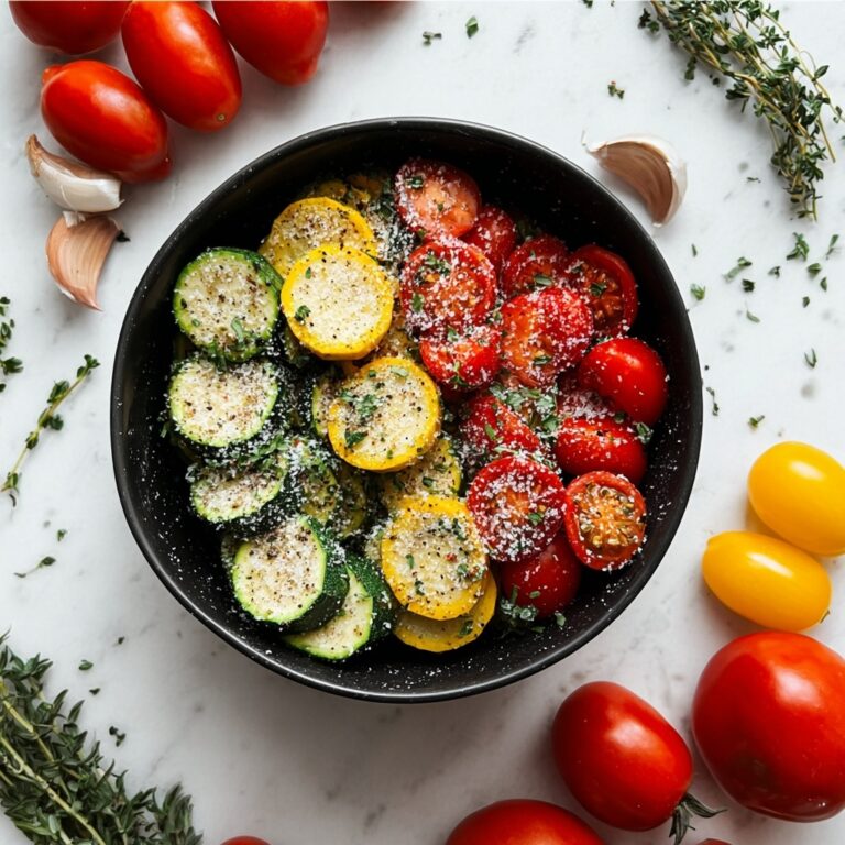 Roasted Garlic-Parmesan Zucchini, Yellow Squash, and Tomato Bake Recipe