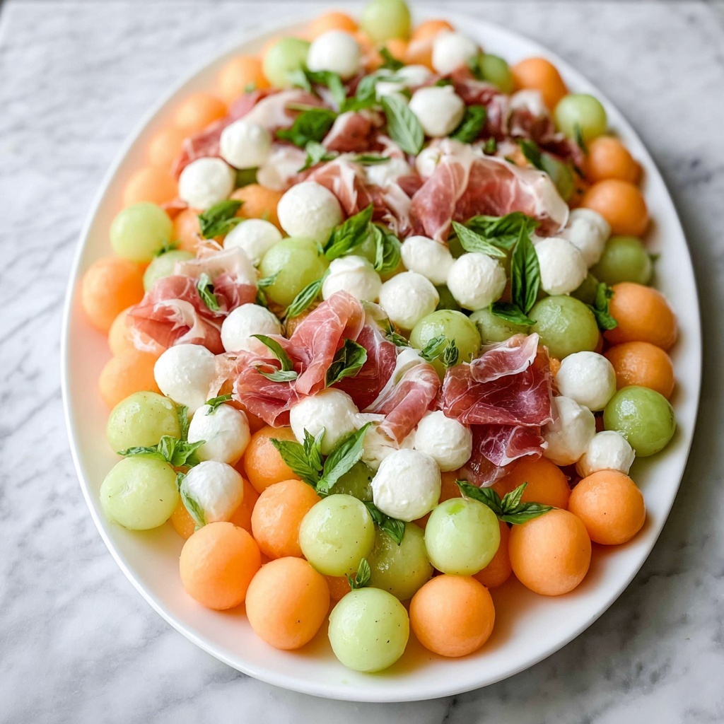 Melon Prosciutto Salad with Mozzarella and Balsamic Glaze Recipe - Recipe Image