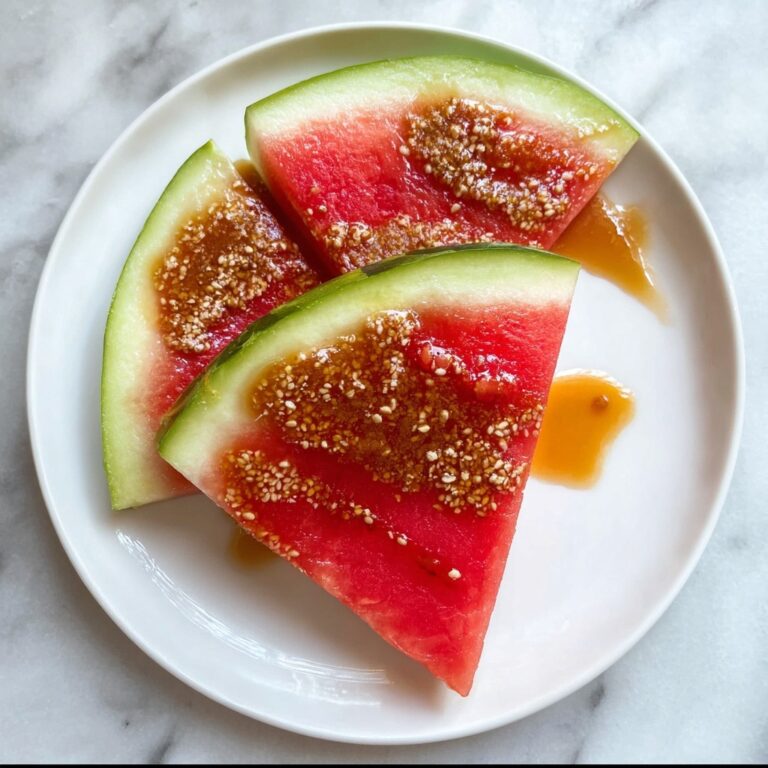 Watermelon Slices with Mustard Honey Drizzle Recipe
