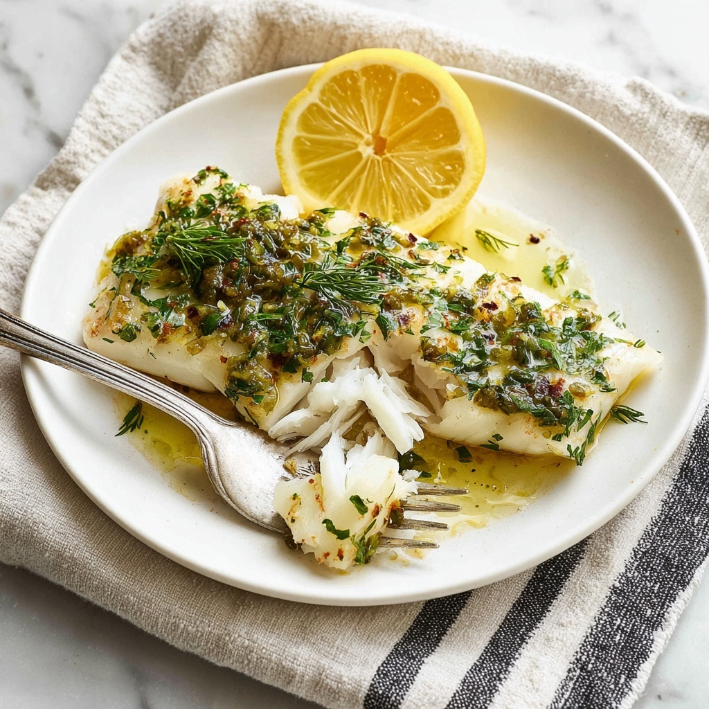 Pan Seared Halibut with Capers, Dill, and Lemon Recipe - Recipe Image
