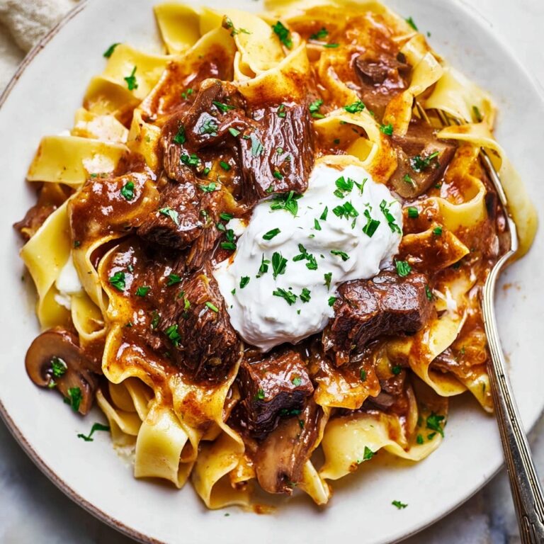 Slow Cooker Beef Stroganoff with Pappardelle Recipe