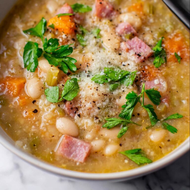 Ham and Navy Bean Soup with Carrots and Fresh Herbs Recipe