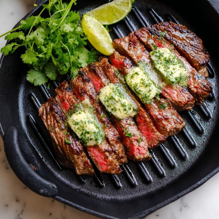 Grilled Flank Steak with Cilantro Lime Butter Recipe