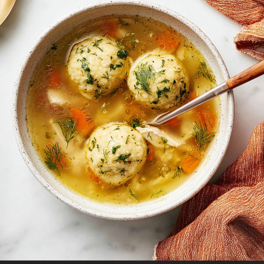 Hearty Matzo Ball Soup with Tender Chicken and Fresh Herbs Recipe - Recipe Image