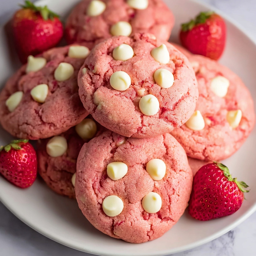 Strawberry Cake Mix Cookies with White Chocolate Chips Recipe - Recipe Image