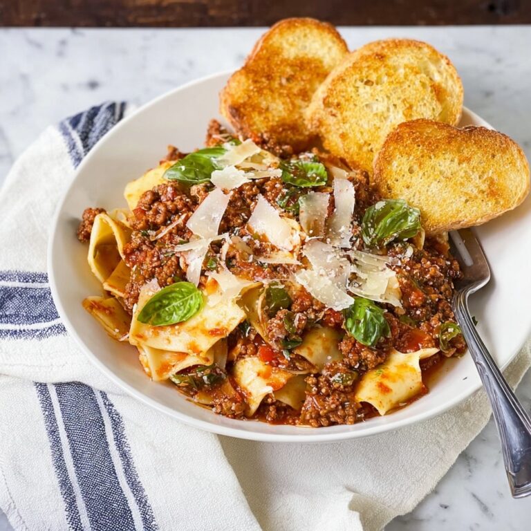 Classic Beef Bolognese with Crispy Basil and Rich Tomato Sauce Recipe