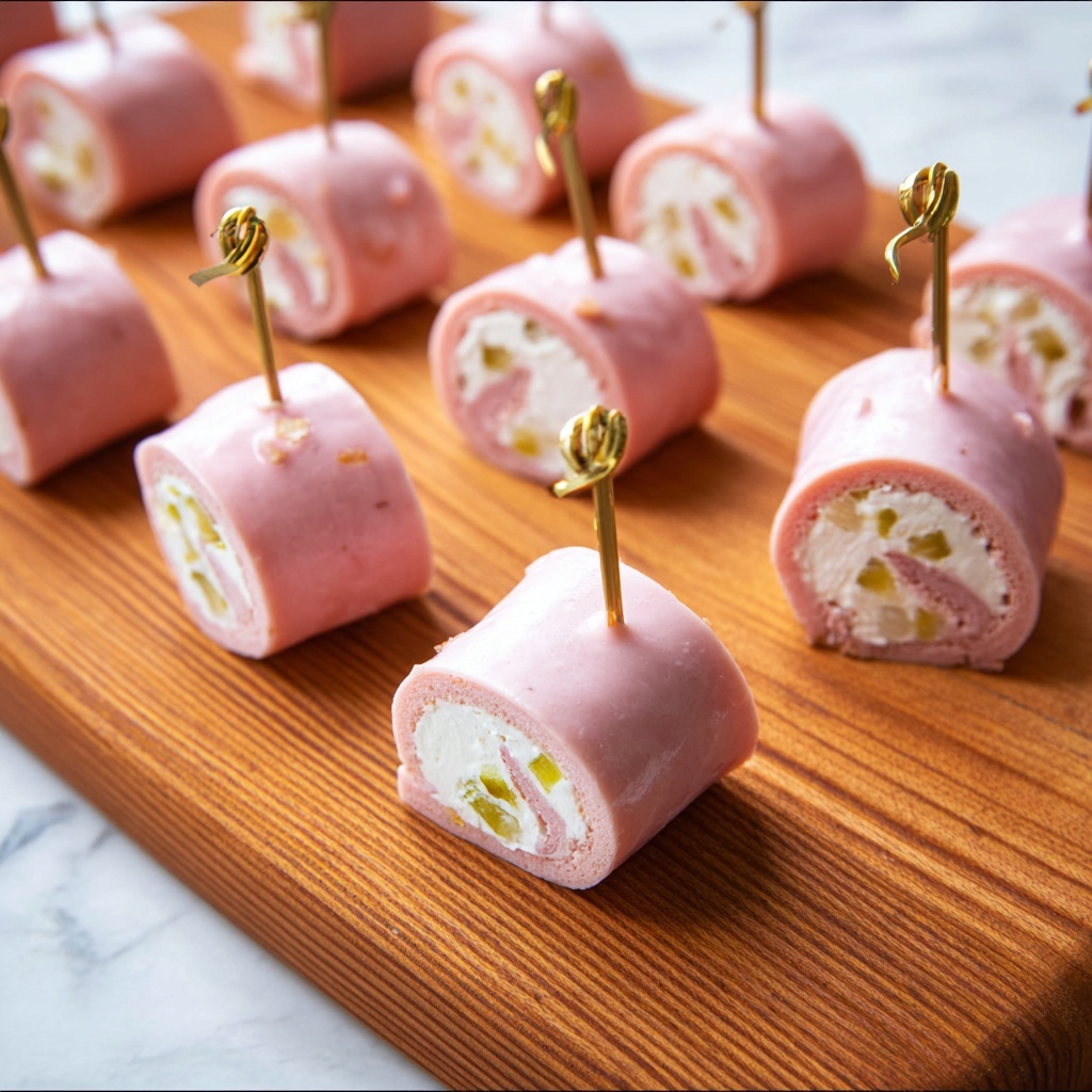 Ham Roll Ups with Cream Cheese, Olives, and Pickles Recipe - Recipe Image