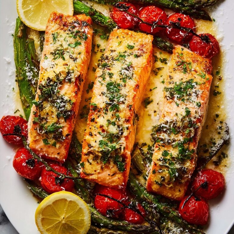 Lemon Garlic Salmon Tray Bake Recipe