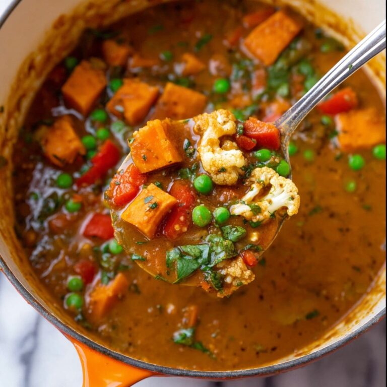 Vegetable Curry with Sweet Potato, Cauliflower, and Spinach Recipe