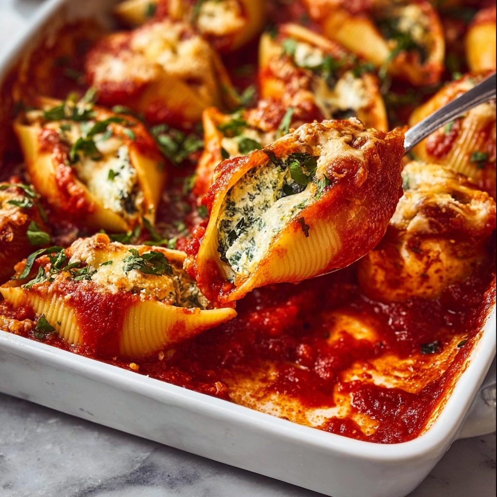 Spinach Ricotta Stuffed Shells (Conchiglioni) Recipe - Recipe Image