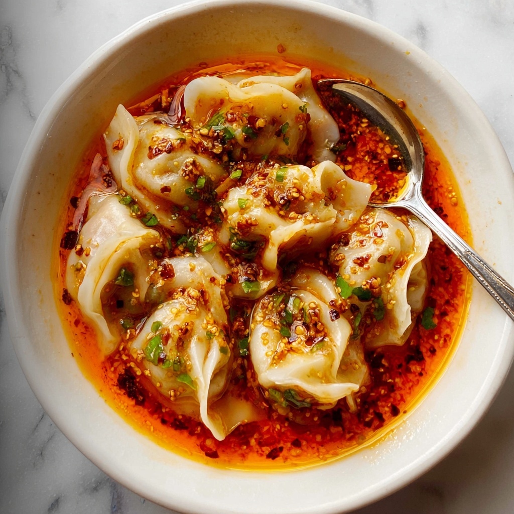 Spicy Wontons with Chili Oil and Sichuan Pepper Recipe - Recipe Image