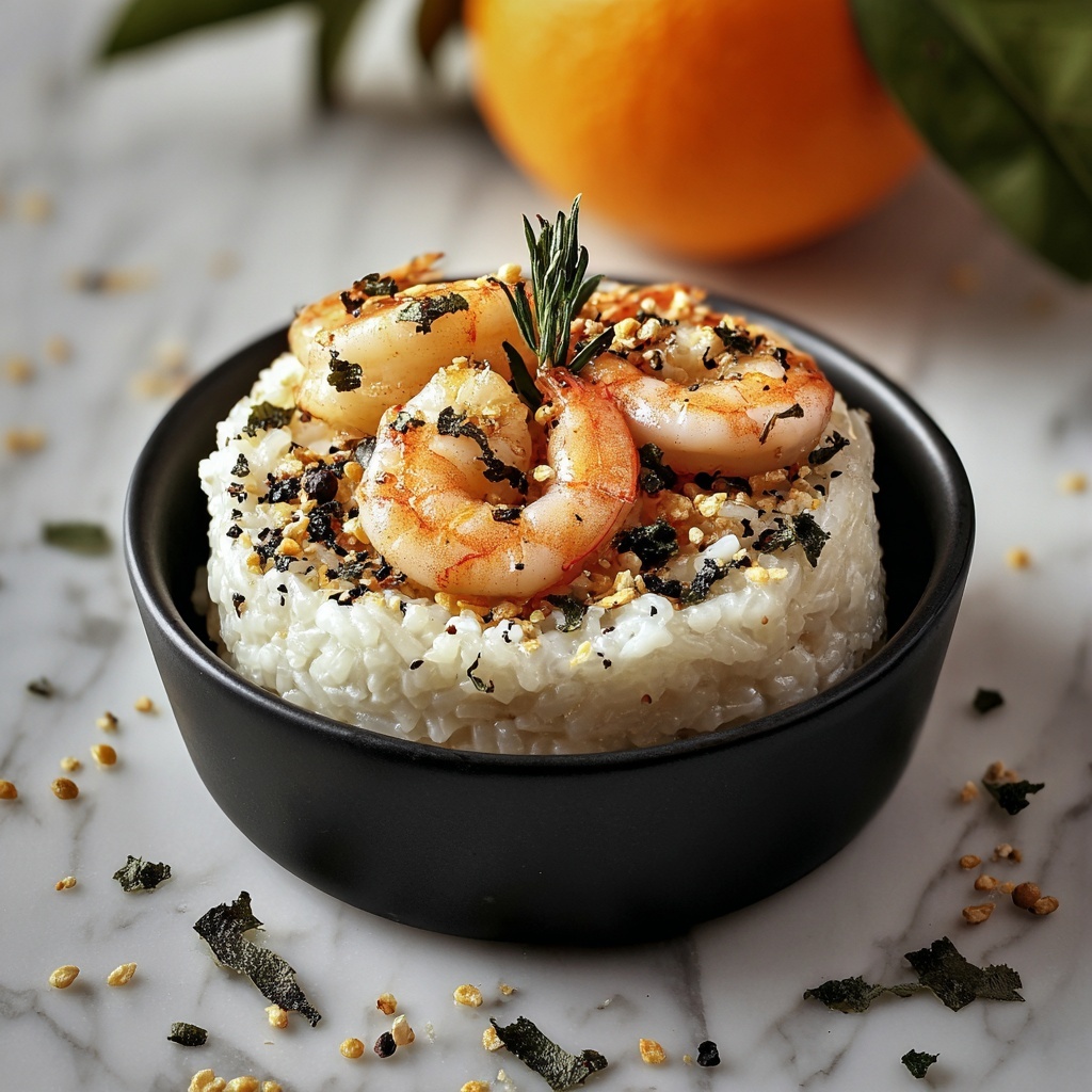 Garlic Butter Shrimp and Rice Stack Recipe - Recipe Image
