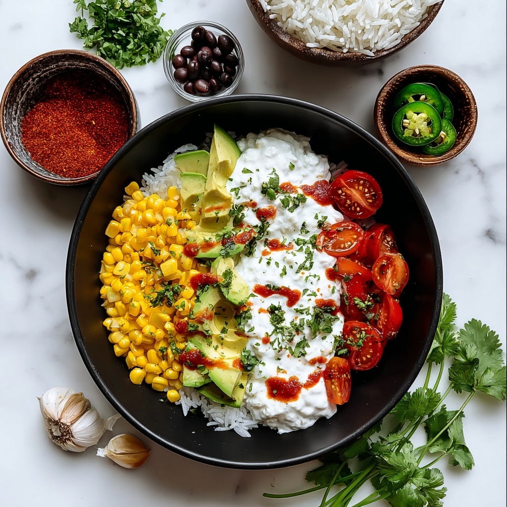 Burrito Bowl Recipe with Chicken, Black Beans, Corn, and Cheddar Recipe - Recipe Image