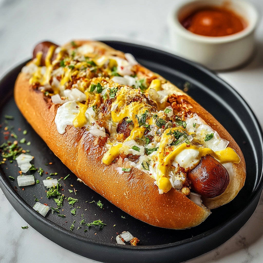 Ultimate Cheese Dog Pizza Sandwich Recipe - Recipe Image