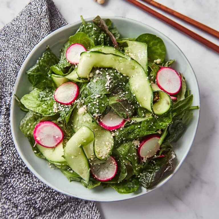 Tatsoi Salad with Cucumber, Radishes, and Furikake Recipe