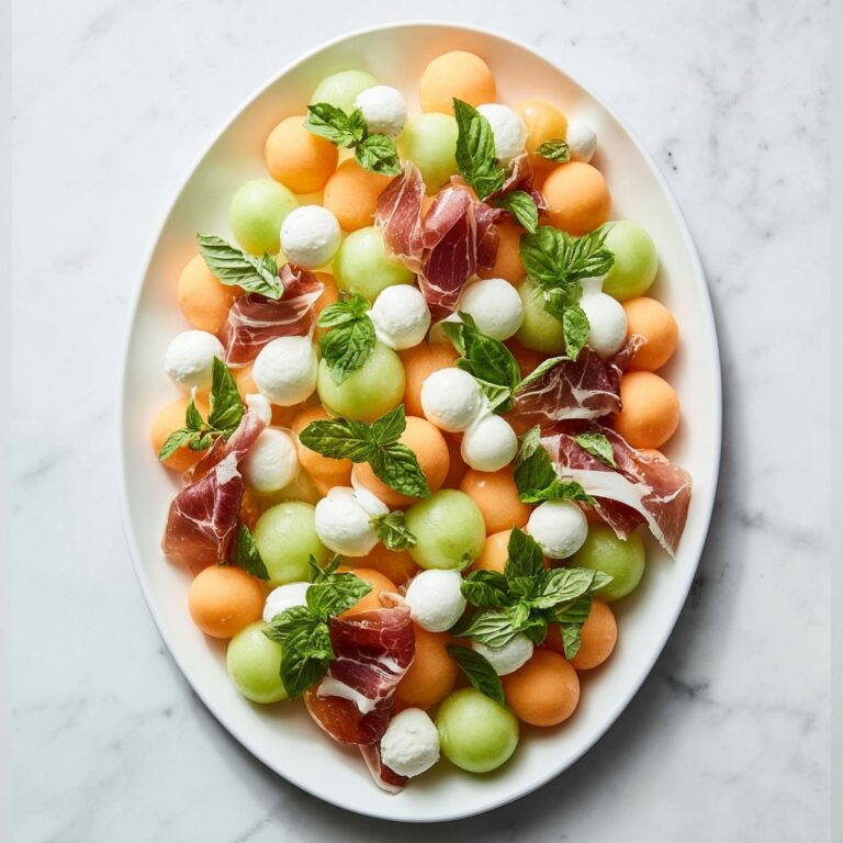 Melon Prosciutto Salad with Mozzarella and Balsamic Glaze Recipe