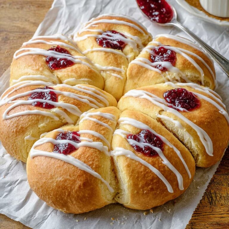 Raspberry Pull-Apart Buns with Coconut Glaze Recipe
