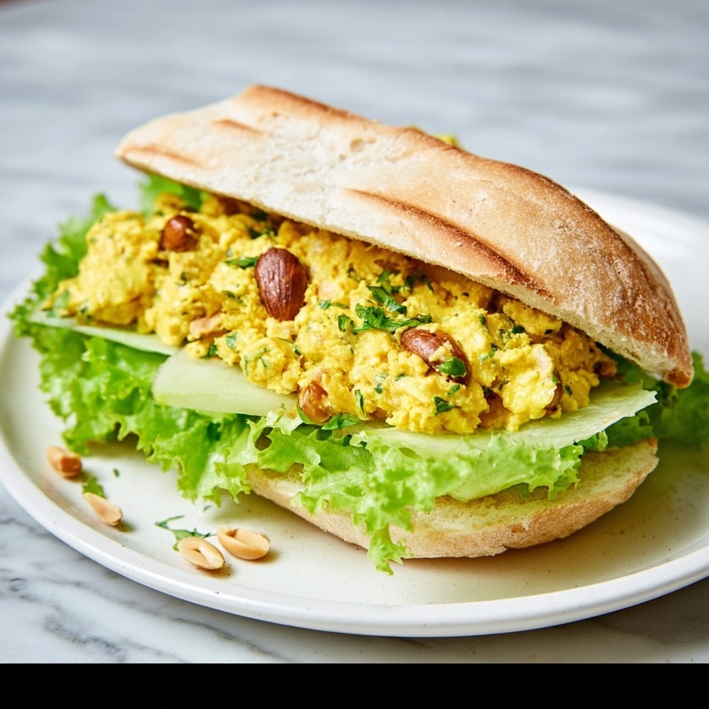 Curried Chicken Salad Sandwiches with Naan Recipe - Recipe Image