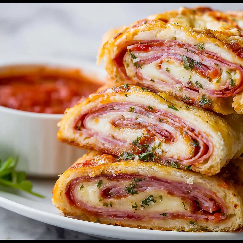 Delicious Italian Meat & Cheese Stromboli Sandwich Recipe - Recipe Image