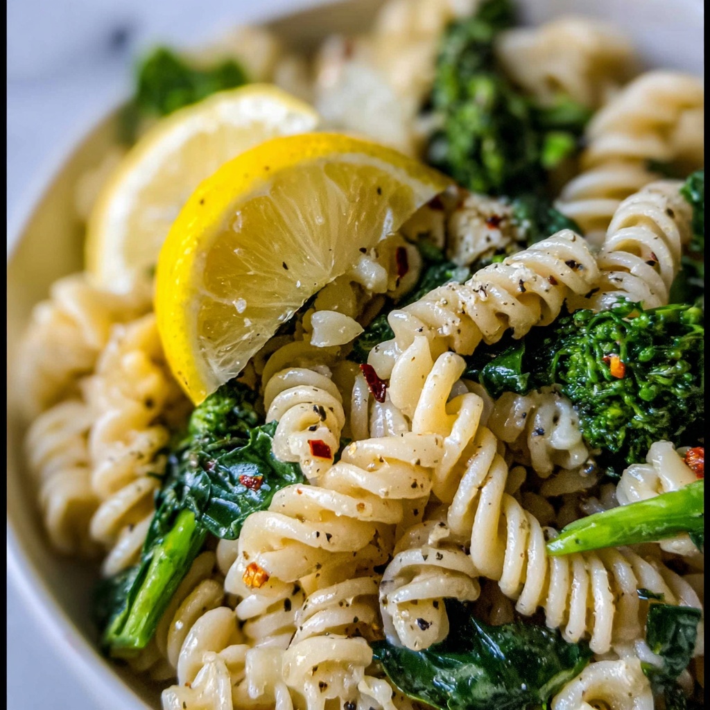 Lemon Broccoli Pasta with Spinach and Parmesan Recipe - Recipe Image