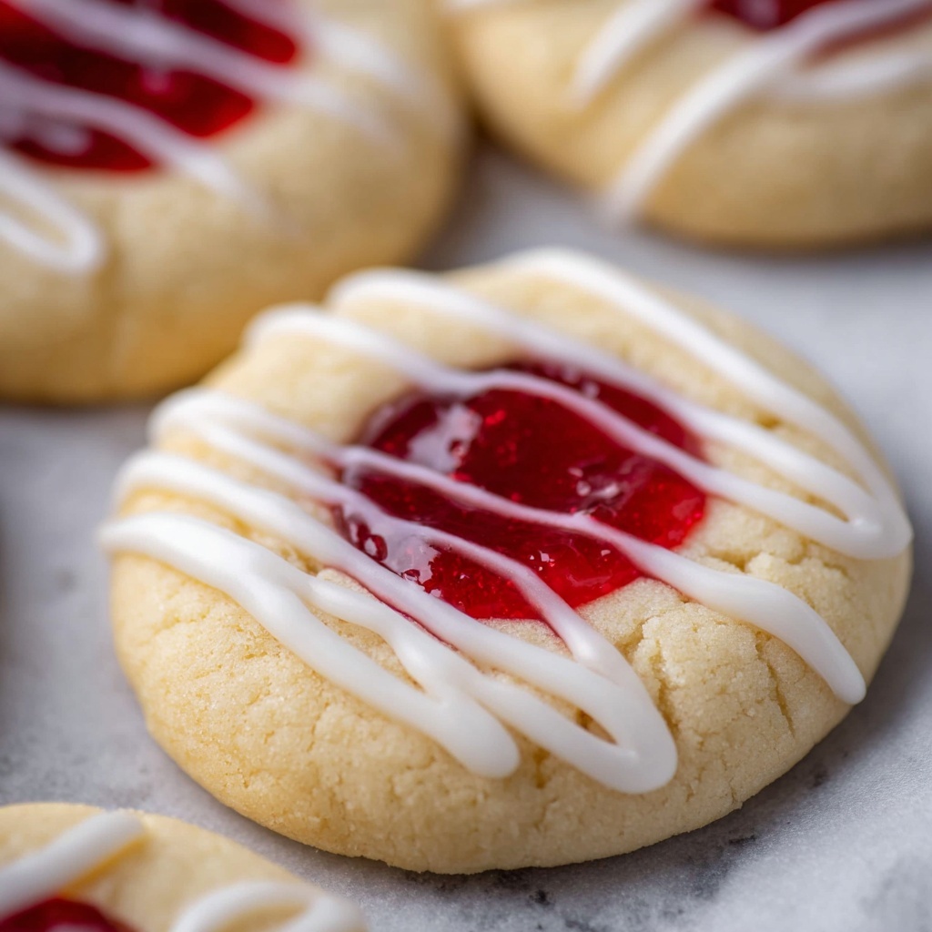 Raspberry Jam Cookies with Almond Glaze Recipe - Recipe Image
