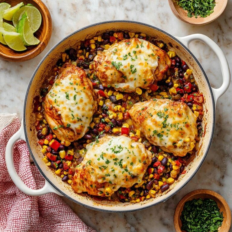 Cowboy Chicken with Black Beans, Corn, and Melted Cheese Recipe