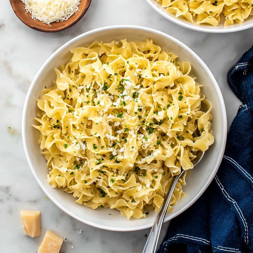 Buttered Egg Noodles with Garlic and Parsley Recipe - Recipe Image