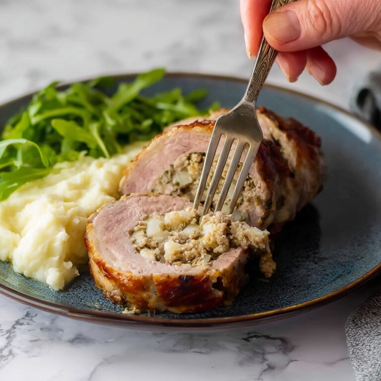 Stuffed Pork Tenderloin with Garlic, Rosemary, and Breadcrumbs Recipe