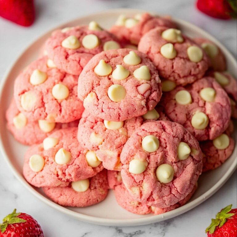 Strawberry Cake Mix Cookies with White Chocolate Chips Recipe