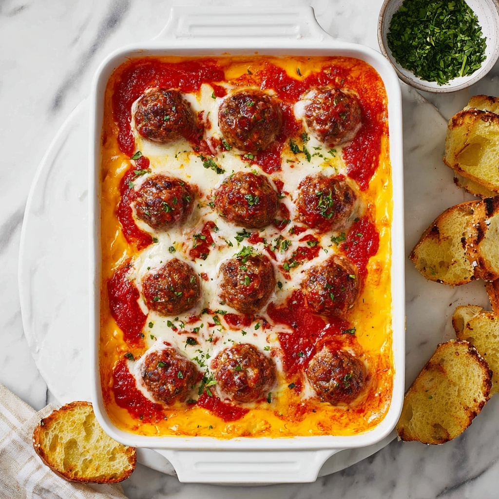 Cheesy Meatball Casserole with Spaghetti Recipe - Recipe Image