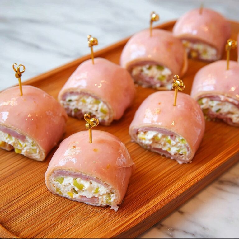 Ham Roll Ups with Cream Cheese, Olives, and Pickles Recipe