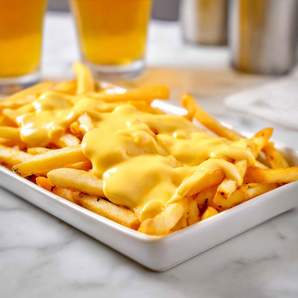 Cheese Fries with Spicy Cheddar Sauce and Toppings Recipe - Recipe Image
