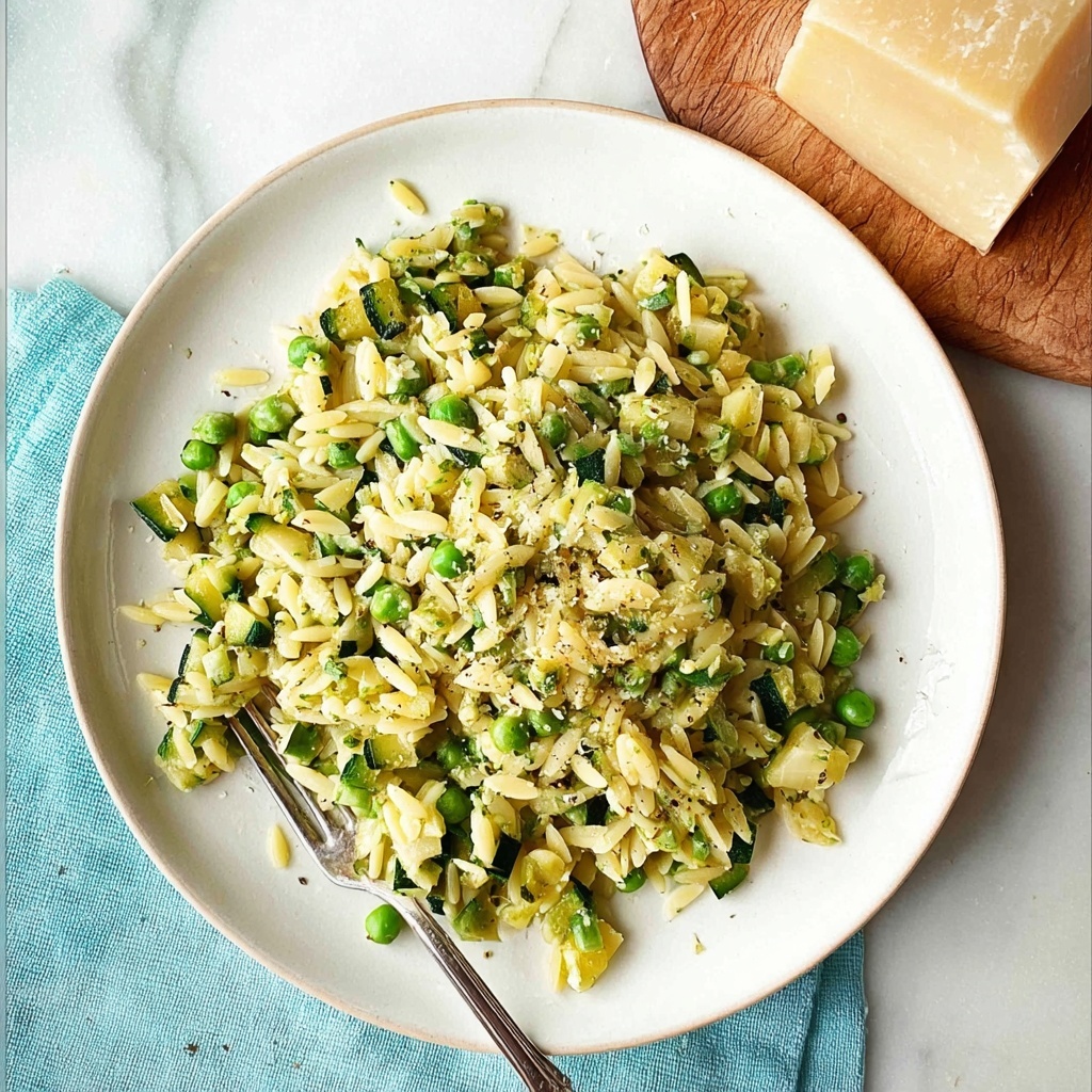 Pea, Zucchini and Pesto Orzo (Risoni) Recipe - Recipe Image