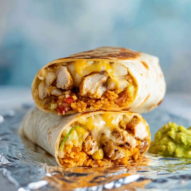 Chicken Burrito with Refried Beans, Mexican Rice, and Cheddar Recipe