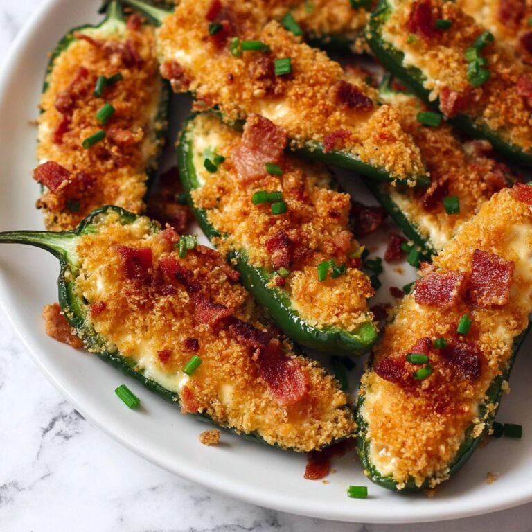 Baked Jalapeño Poppers with Bacon, Cheddar, and Crispy Breadcrumb Topping Recipe