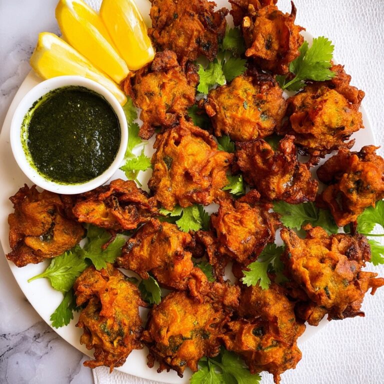 Indian Vegetable Pakora (Chickpea Flour Fritters) with Mint Yogurt Sauce Recipe