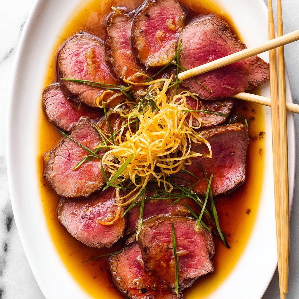 Beef Tataki with Crispy Potato Straws and Shallots Recipe - Recipe Image