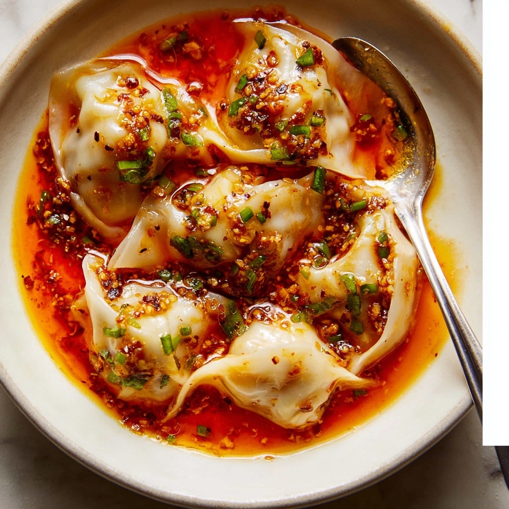 Spicy Wontons with Chili Oil and Sichuan Pepper Recipe - Recipe Image