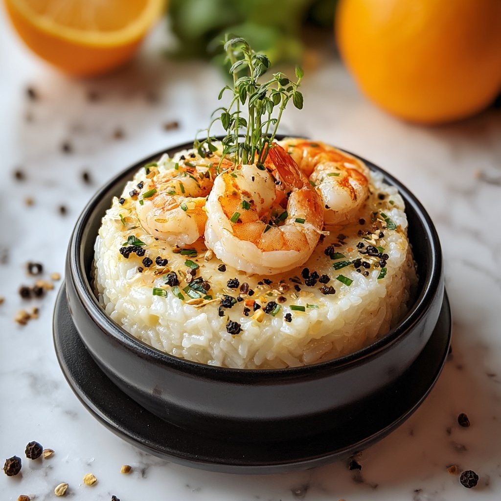 Garlic Butter Shrimp and Rice Stack Recipe - Recipe Image