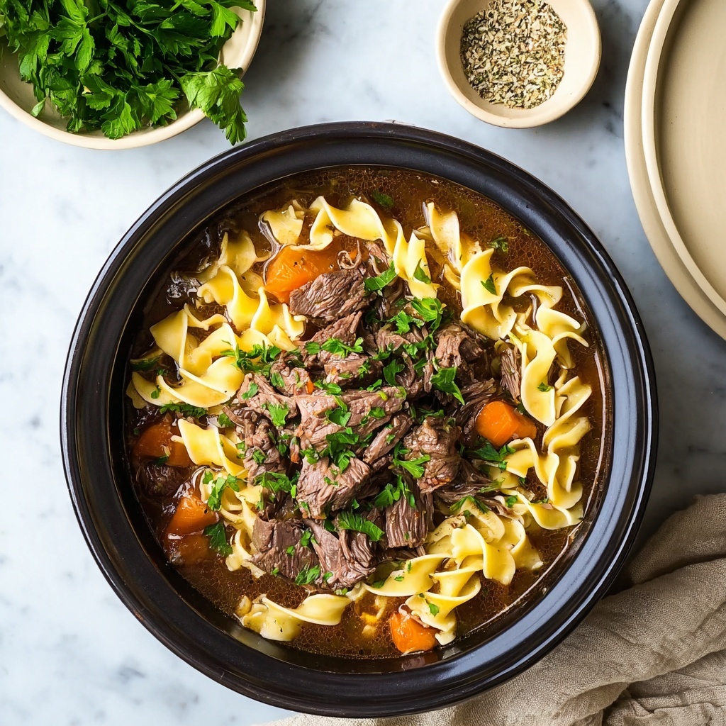 Crockpot Beef and Noodles Recipe - Recipe Image