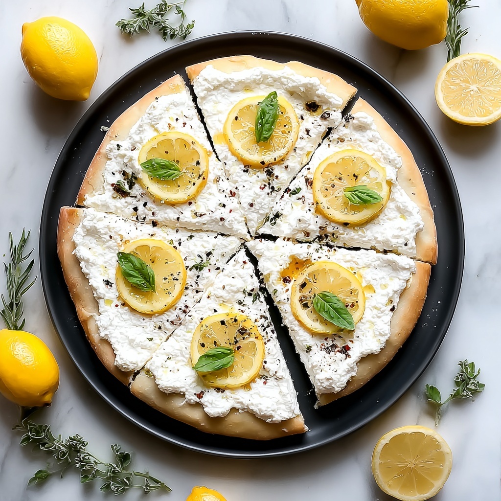 Lemon Ricotta Cheese Pizza with Honey and Thyme Recipe - Recipe Image