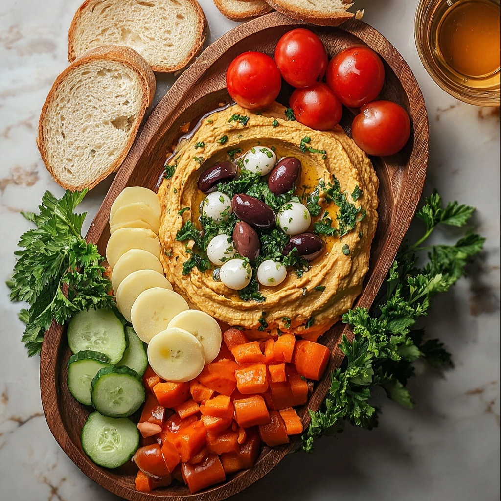 Loaded Hummus with Fresh Vegetables and Feta Recipe - Recipe Image