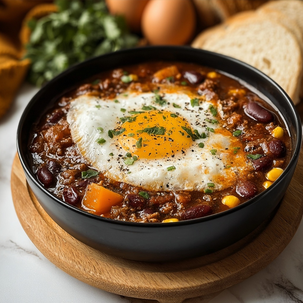 Breakfast Chili and Eggs Recipe - Recipe Image