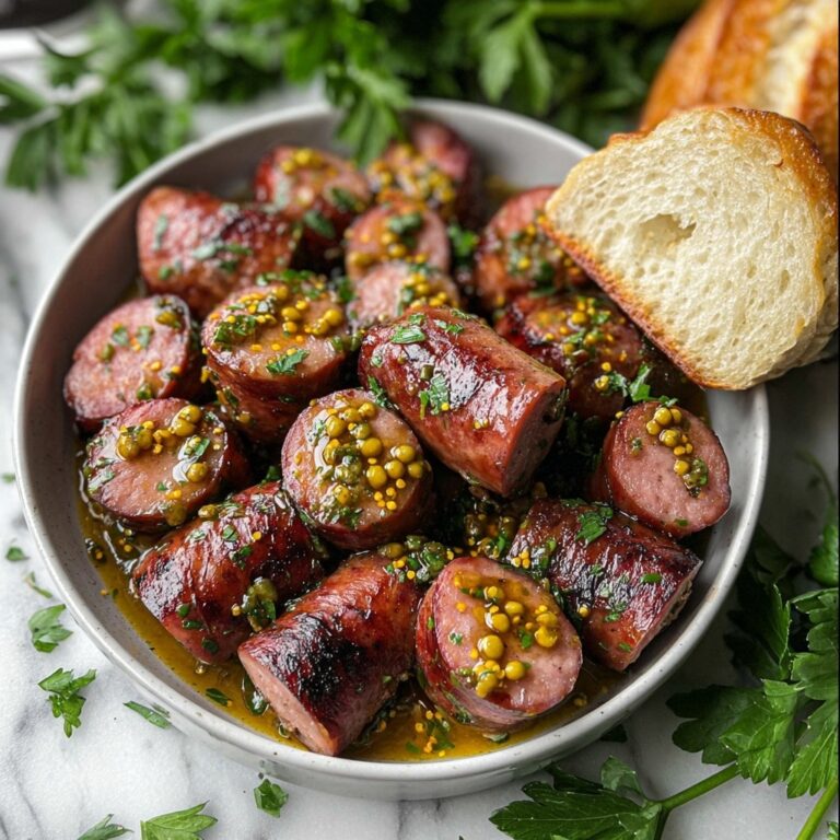 Mustard Hasselback Kielbasa Bites Recipe