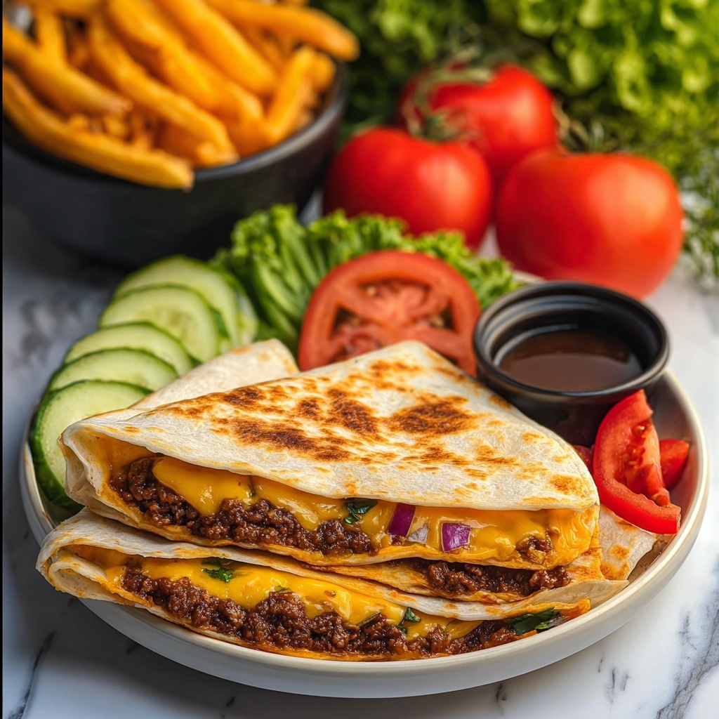 Cheeseburger Quesadilla with Homemade Burger Sauce Recipe - Recipe Image