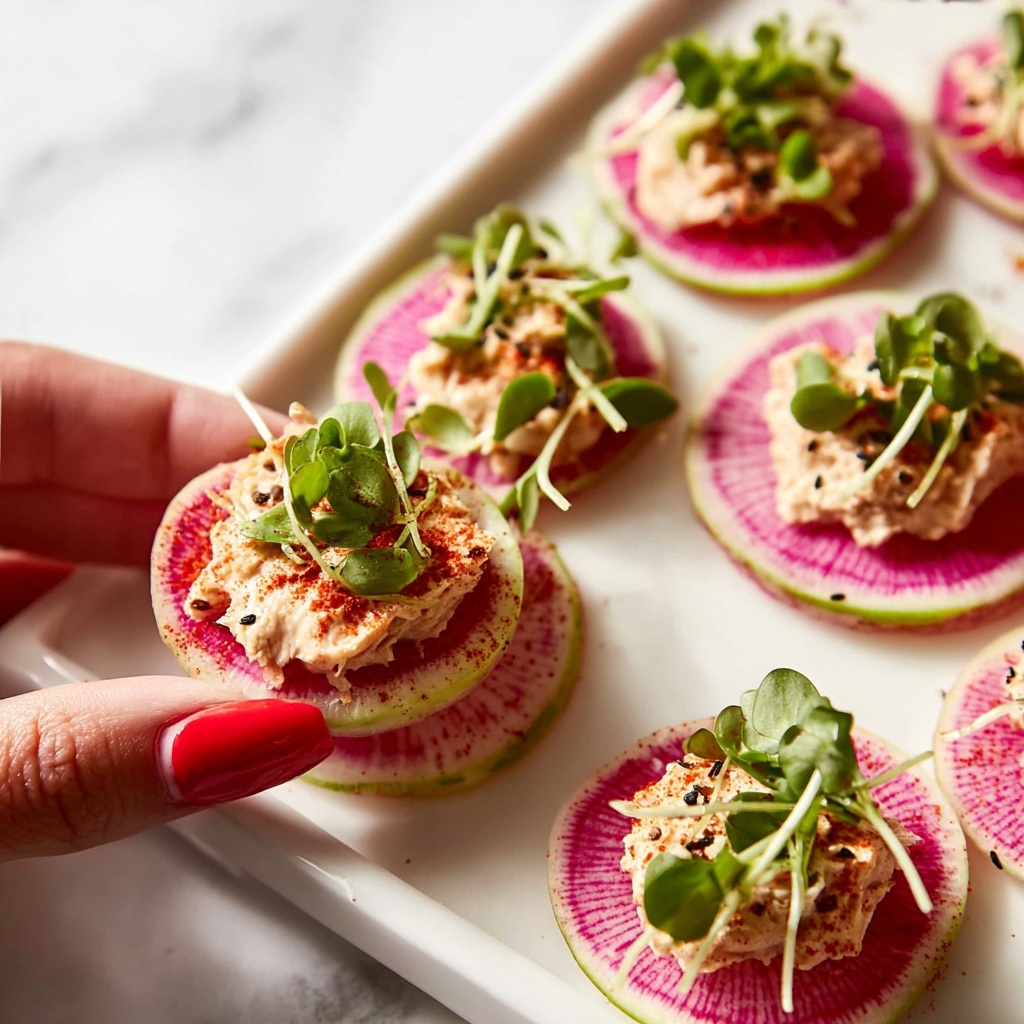 Watermelon Radish and Herbed Goat's Cheese Toast Recipe - Recipe Image