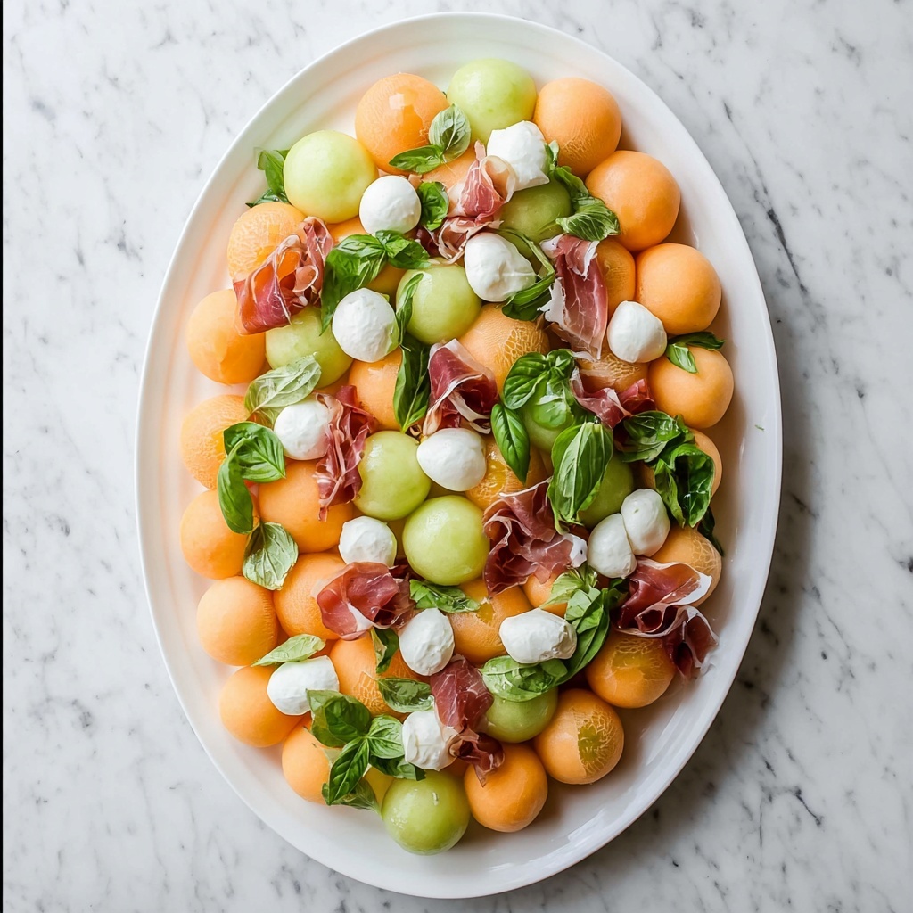 Melon Prosciutto Salad with Mozzarella and Balsamic Glaze Recipe - Recipe Image