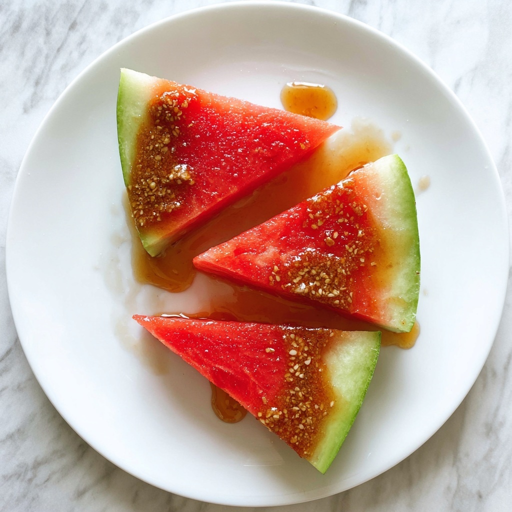 Watermelon Slices with Mustard Honey Drizzle Recipe - Recipe Image